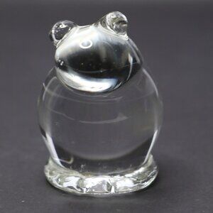 Vintage Chalmers Glass Winnipeg Hand-Blown Crystal Frog Paperweight Canada